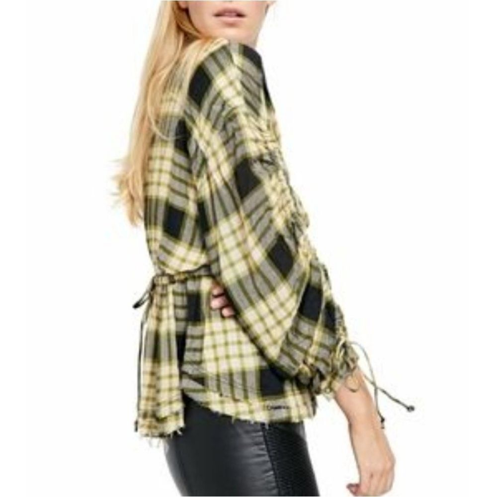 Free People We The Free Pacific Dawn Plaid Button Dawn Shirt Size XS - Picture 3 of 12